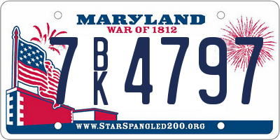 MD license plate 7BK4797