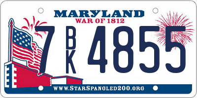 MD license plate 7BK4855