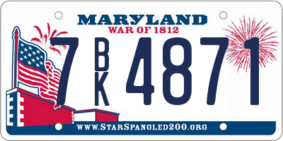 MD license plate 7BK4871