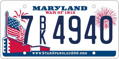 MD license plate 7BK4940
