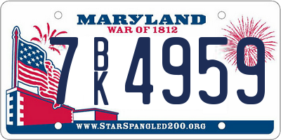MD license plate 7BK4959