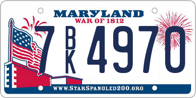 MD license plate 7BK4970
