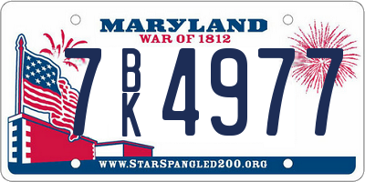 MD license plate 7BK4977