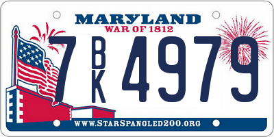 MD license plate 7BK4979