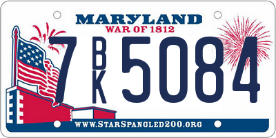 MD license plate 7BK5084