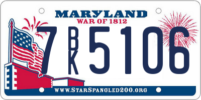 MD license plate 7BK5106
