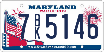 MD license plate 7BK5146