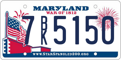 MD license plate 7BK5150