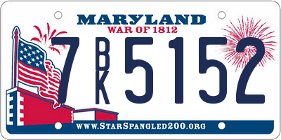 MD license plate 7BK5152