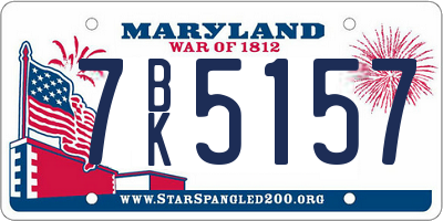 MD license plate 7BK5157