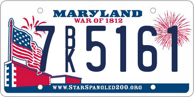 MD license plate 7BK5161