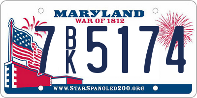 MD license plate 7BK5174