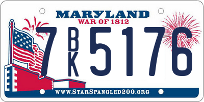 MD license plate 7BK5176