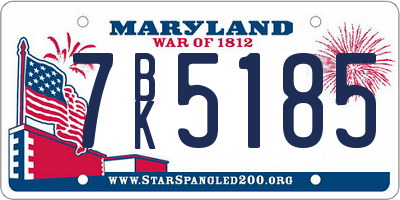 MD license plate 7BK5185