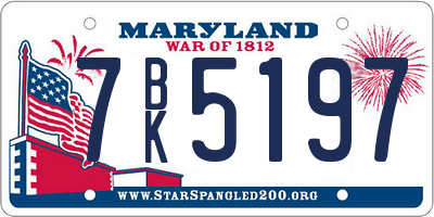 MD license plate 7BK5197