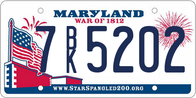 MD license plate 7BK5202