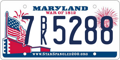 MD license plate 7BK5288