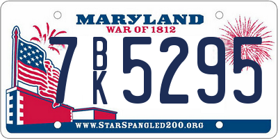 MD license plate 7BK5295