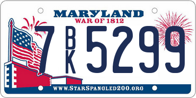 MD license plate 7BK5299