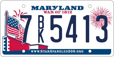 MD license plate 7BK5413
