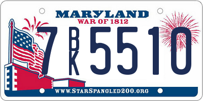 MD license plate 7BK5510