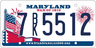 MD license plate 7BK5512