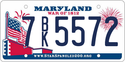 MD license plate 7BK5572