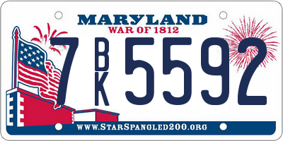 MD license plate 7BK5592