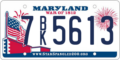 MD license plate 7BK5613