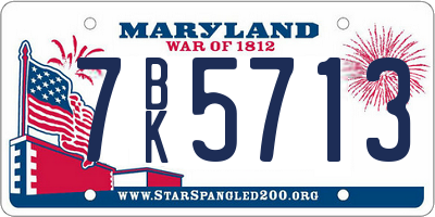 MD license plate 7BK5713