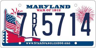 MD license plate 7BK5714