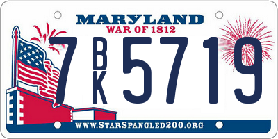 MD license plate 7BK5719