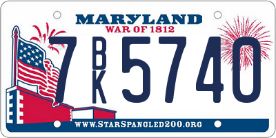 MD license plate 7BK5740