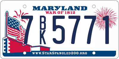 MD license plate 7BK5771