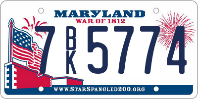MD license plate 7BK5774