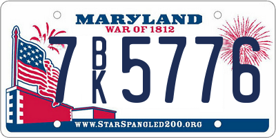 MD license plate 7BK5776