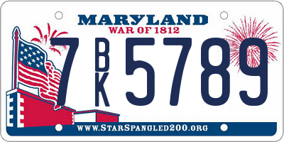 MD license plate 7BK5789