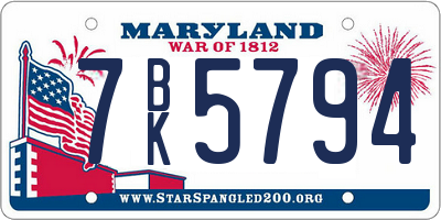 MD license plate 7BK5794