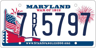 MD license plate 7BK5797