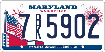 MD license plate 7BK5902