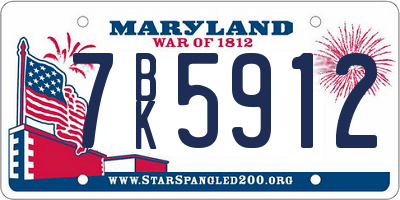 MD license plate 7BK5912
