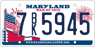 MD license plate 7BK5945
