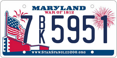 MD license plate 7BK5951