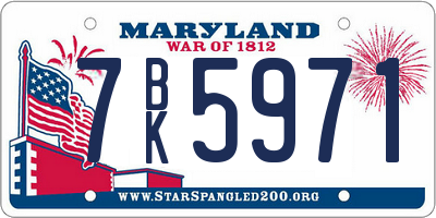 MD license plate 7BK5971