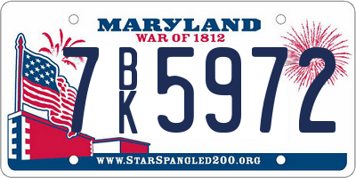 MD license plate 7BK5972