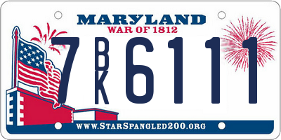 MD license plate 7BK6111