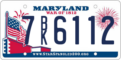 MD license plate 7BK6112