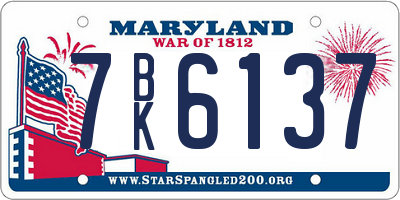 MD license plate 7BK6137