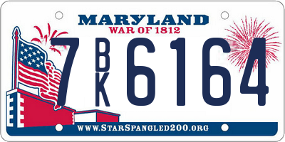 MD license plate 7BK6164
