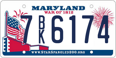 MD license plate 7BK6174